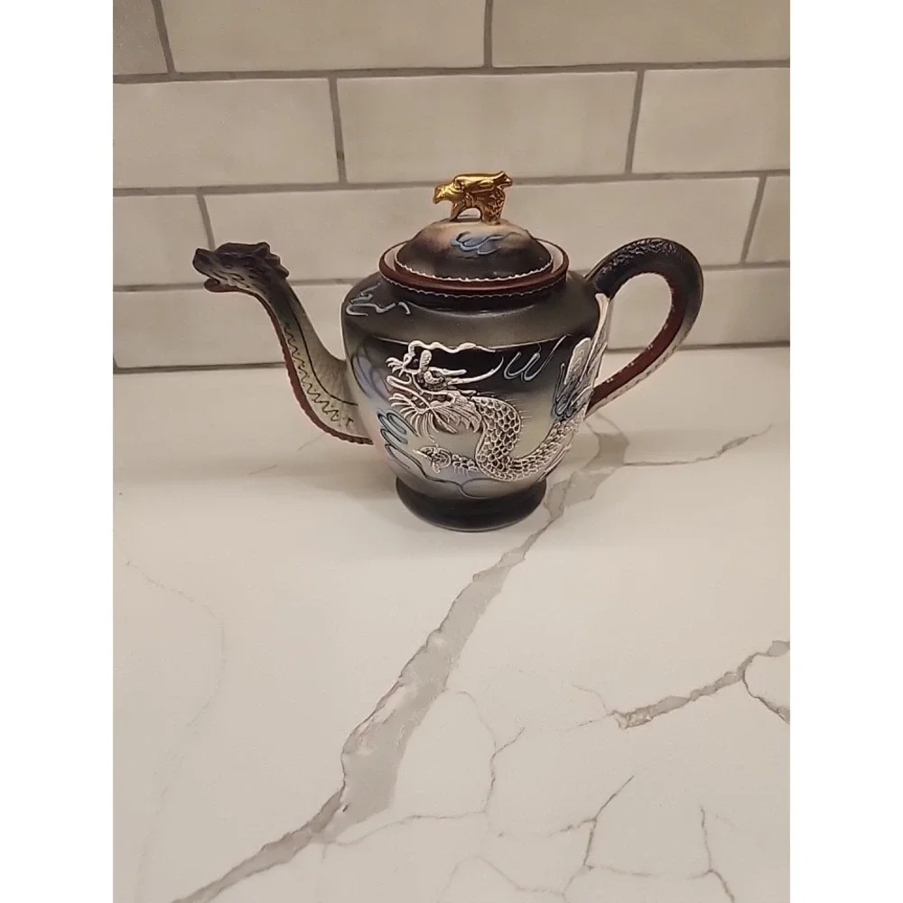 Vintage Japanese Hand Painted Moriage Dragon Ware Teapot